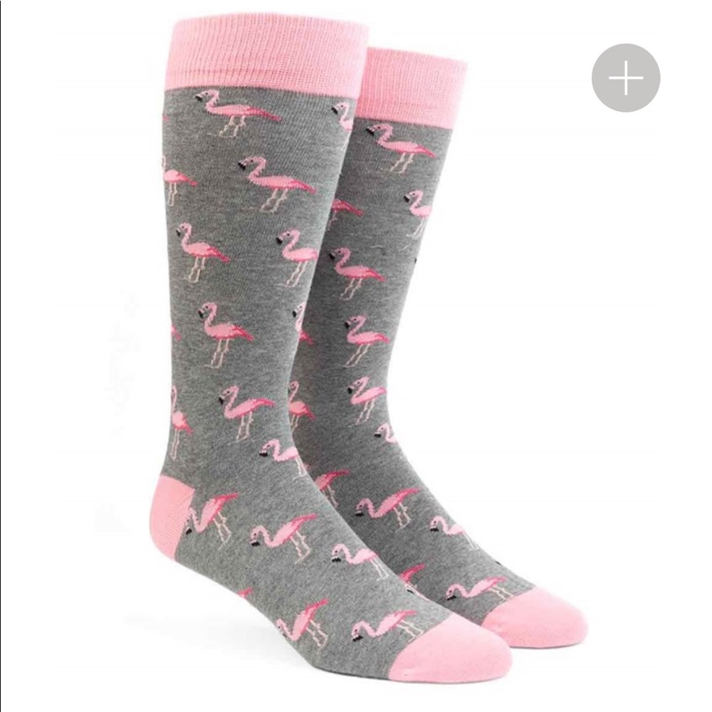 Men’s tie bar socks- flamingo